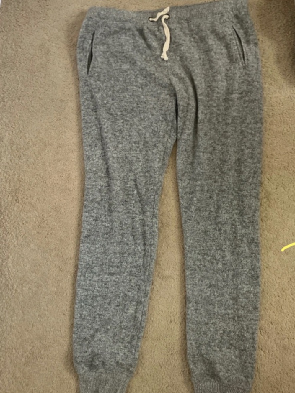 Cozy Women's Gray Knit Joggers with Drawstring Waist
